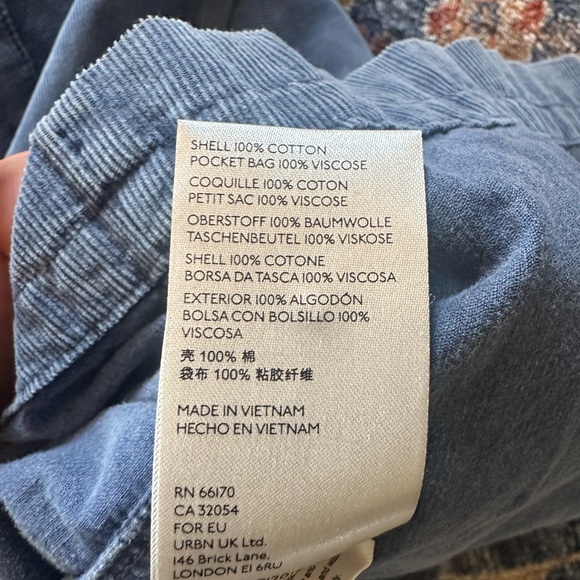 Pilcro Anthropologie Marta tiered navy corduroy button down maxi dress 1X - Picture 10 of 10